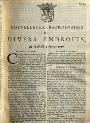 Nouvelles extraordinaires de divers endroits Dienstag 9. Februar 1717