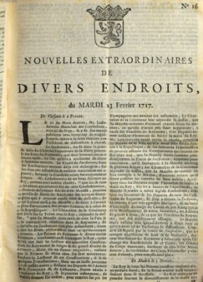 Nouvelles extraordinaires de divers endroits Dienstag 23. Februar 1717