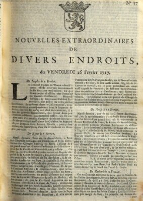 Nouvelles extraordinaires de divers endroits Freitag 26. Februar 1717