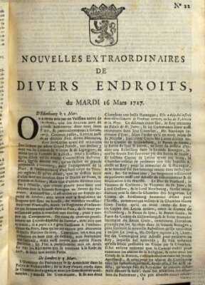 Nouvelles extraordinaires de divers endroits Dienstag 16. März 1717