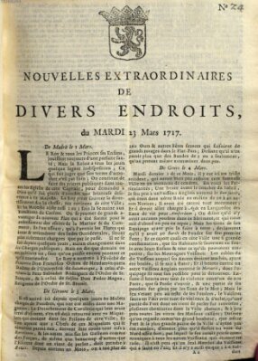 Nouvelles extraordinaires de divers endroits Dienstag 23. März 1717