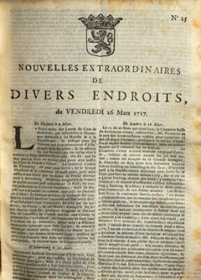 Nouvelles extraordinaires de divers endroits Freitag 26. März 1717