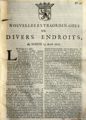 Nouvelles extraordinaires de divers endroits Dienstag 13. April 1717