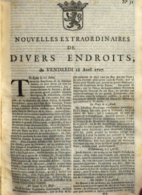 Nouvelles extraordinaires de divers endroits Freitag 16. April 1717