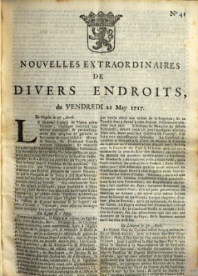 Nouvelles extraordinaires de divers endroits Freitag 21. Mai 1717