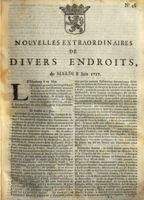 Nouvelles extraordinaires de divers endroits Dienstag 8. Juni 1717