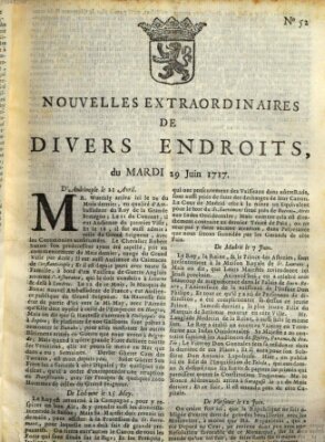 Nouvelles extraordinaires de divers endroits Dienstag 29. Juni 1717