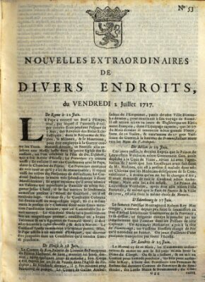 Nouvelles extraordinaires de divers endroits Freitag 2. Juli 1717