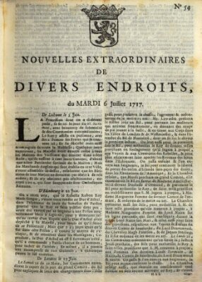 Nouvelles extraordinaires de divers endroits Dienstag 6. Juli 1717