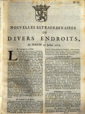 Nouvelles extraordinaires de divers endroits Dienstag 27. Juli 1717