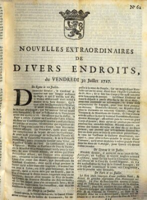 Nouvelles extraordinaires de divers endroits Freitag 30. Juli 1717