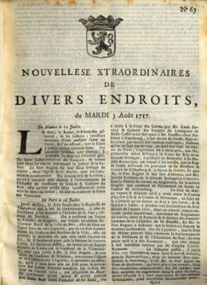 Nouvelles extraordinaires de divers endroits Dienstag 3. August 1717