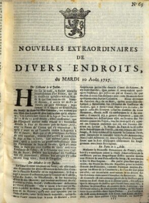 Nouvelles extraordinaires de divers endroits Dienstag 10. August 1717