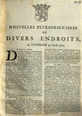 Nouvelles extraordinaires de divers endroits Freitag 20. August 1717