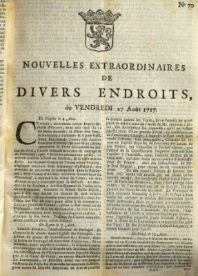 Nouvelles extraordinaires de divers endroits Freitag 27. August 1717