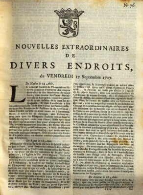 Nouvelles extraordinaires de divers endroits Freitag 17. September 1717