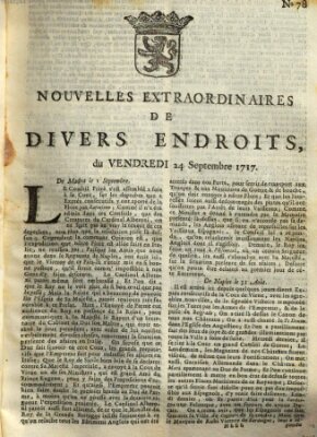 Nouvelles extraordinaires de divers endroits Freitag 24. September 1717