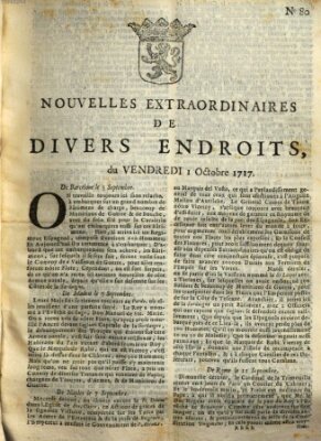 Nouvelles extraordinaires de divers endroits Freitag 1. Oktober 1717