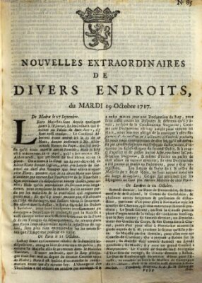 Nouvelles extraordinaires de divers endroits Dienstag 19. Oktober 1717