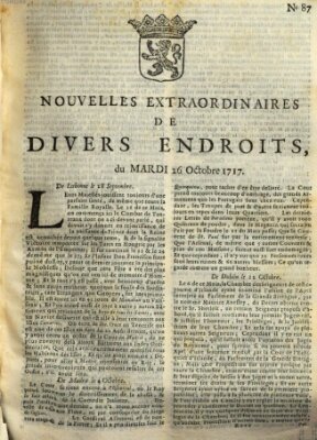 Nouvelles extraordinaires de divers endroits Dienstag 26. Oktober 1717