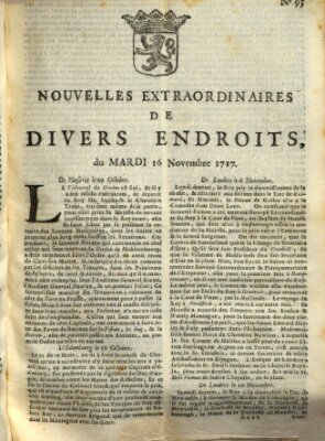 Nouvelles extraordinaires de divers endroits Dienstag 16. November 1717