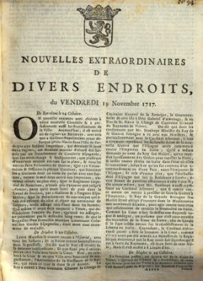 Nouvelles extraordinaires de divers endroits Freitag 19. November 1717