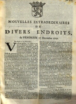 Nouvelles extraordinaires de divers endroits Freitag 17. Dezember 1717