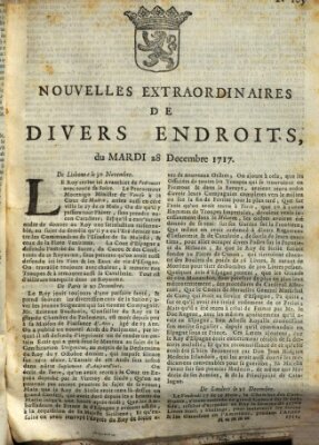 Nouvelles extraordinaires de divers endroits Dienstag 28. Dezember 1717