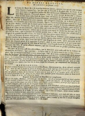 Nouvelles extraordinaires de divers endroits Freitag 22. Januar 1717