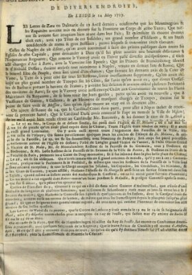 Nouvelles extraordinaires de divers endroits Freitag 14. Mai 1717