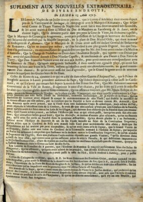 Nouvelles extraordinaires de divers endroits Freitag 13. August 1717