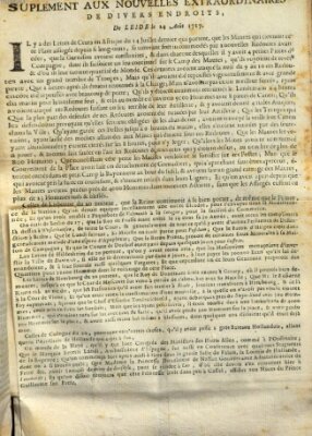 Nouvelles extraordinaires de divers endroits Dienstag 24. August 1717