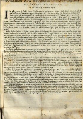 Nouvelles extraordinaires de divers endroits Dienstag 9. November 1717
