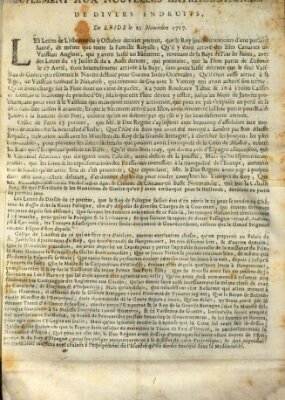 Nouvelles extraordinaires de divers endroits Dienstag 23. November 1717