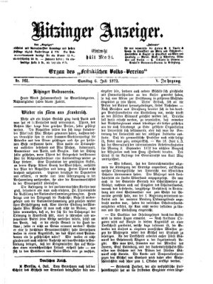 Kitzinger Anzeiger Samstag 6. Juli 1872