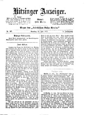 Kitzinger Anzeiger Samstag 13. Juli 1872