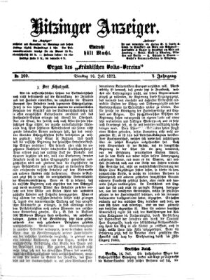 Kitzinger Anzeiger Dienstag 16. Juli 1872