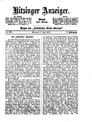 Kitzinger Anzeiger Mittwoch 17. Juli 1872