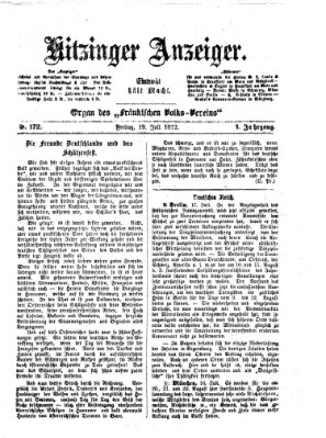 Kitzinger Anzeiger Freitag 19. Juli 1872