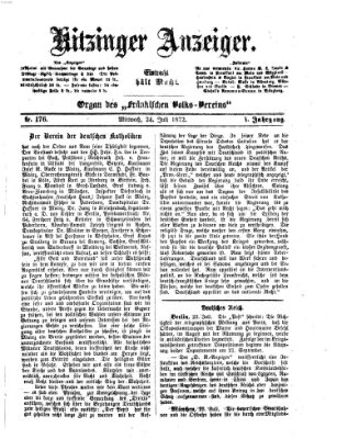 Kitzinger Anzeiger Mittwoch 24. Juli 1872