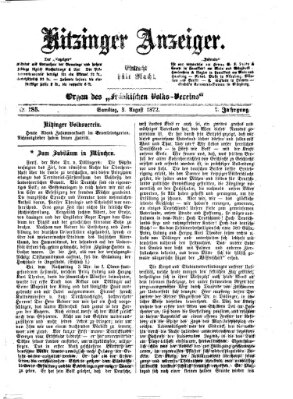 Kitzinger Anzeiger Samstag 3. August 1872