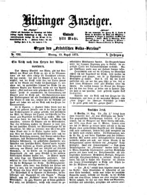 Kitzinger Anzeiger Montag 19. August 1872