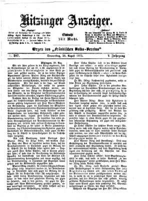 Kitzinger Anzeiger Donnerstag 29. August 1872