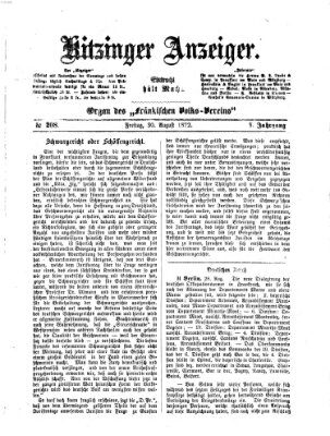 Kitzinger Anzeiger Freitag 30. August 1872