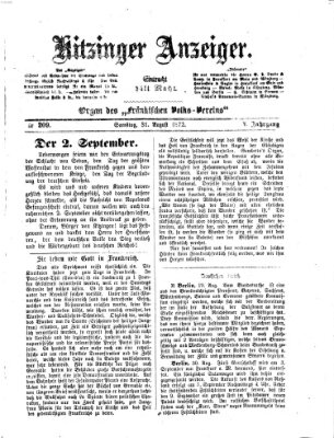 Kitzinger Anzeiger Samstag 31. August 1872