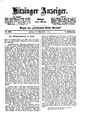 Kitzinger Anzeiger Freitag 20. September 1872