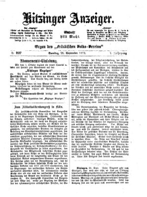 Kitzinger Anzeiger Samstag 21. September 1872