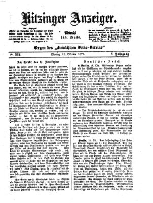 Kitzinger Anzeiger Montag 21. Oktober 1872