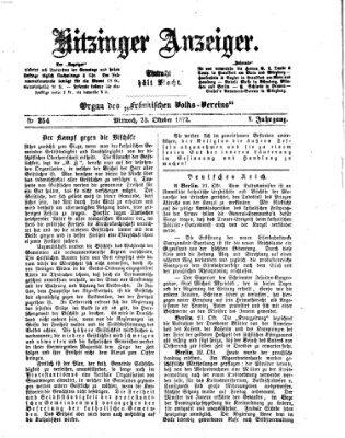 Kitzinger Anzeiger Mittwoch 23. Oktober 1872