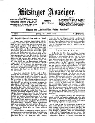 Kitzinger Anzeiger Freitag 25. Oktober 1872